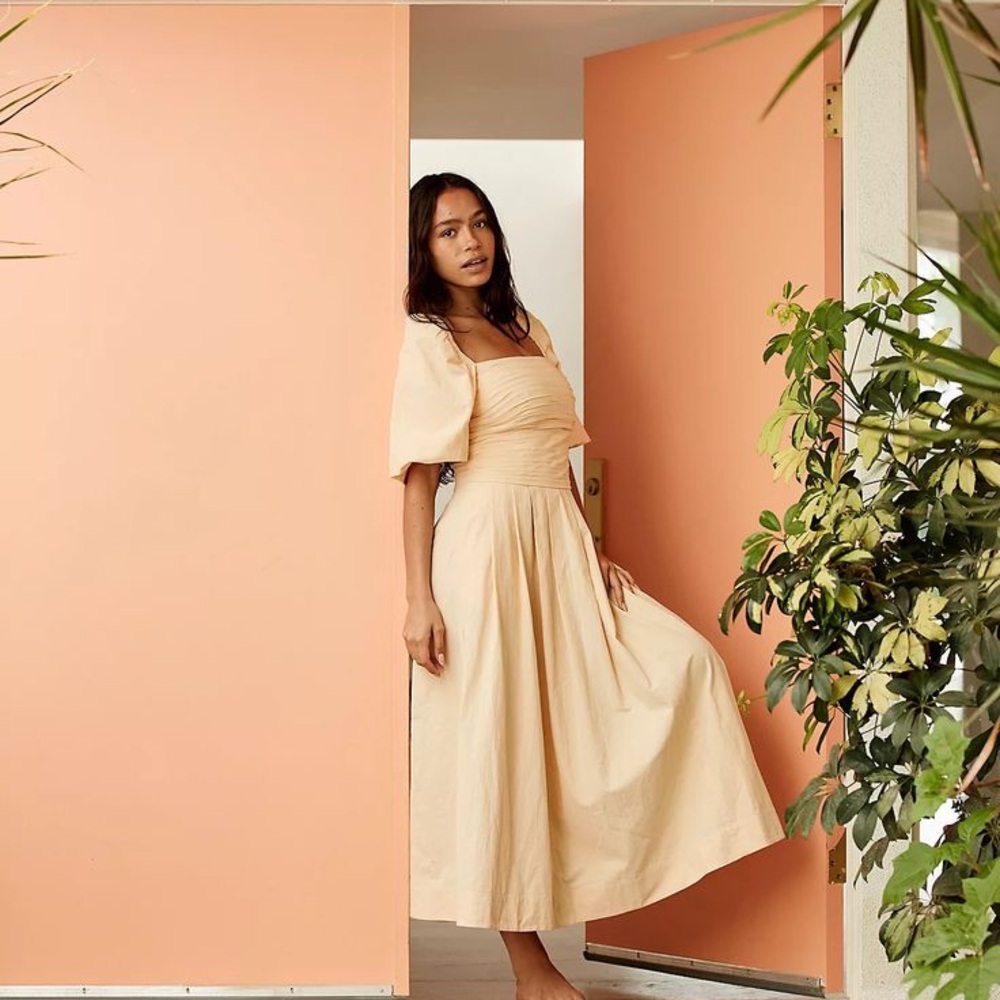 Free People Cream Midi Dress